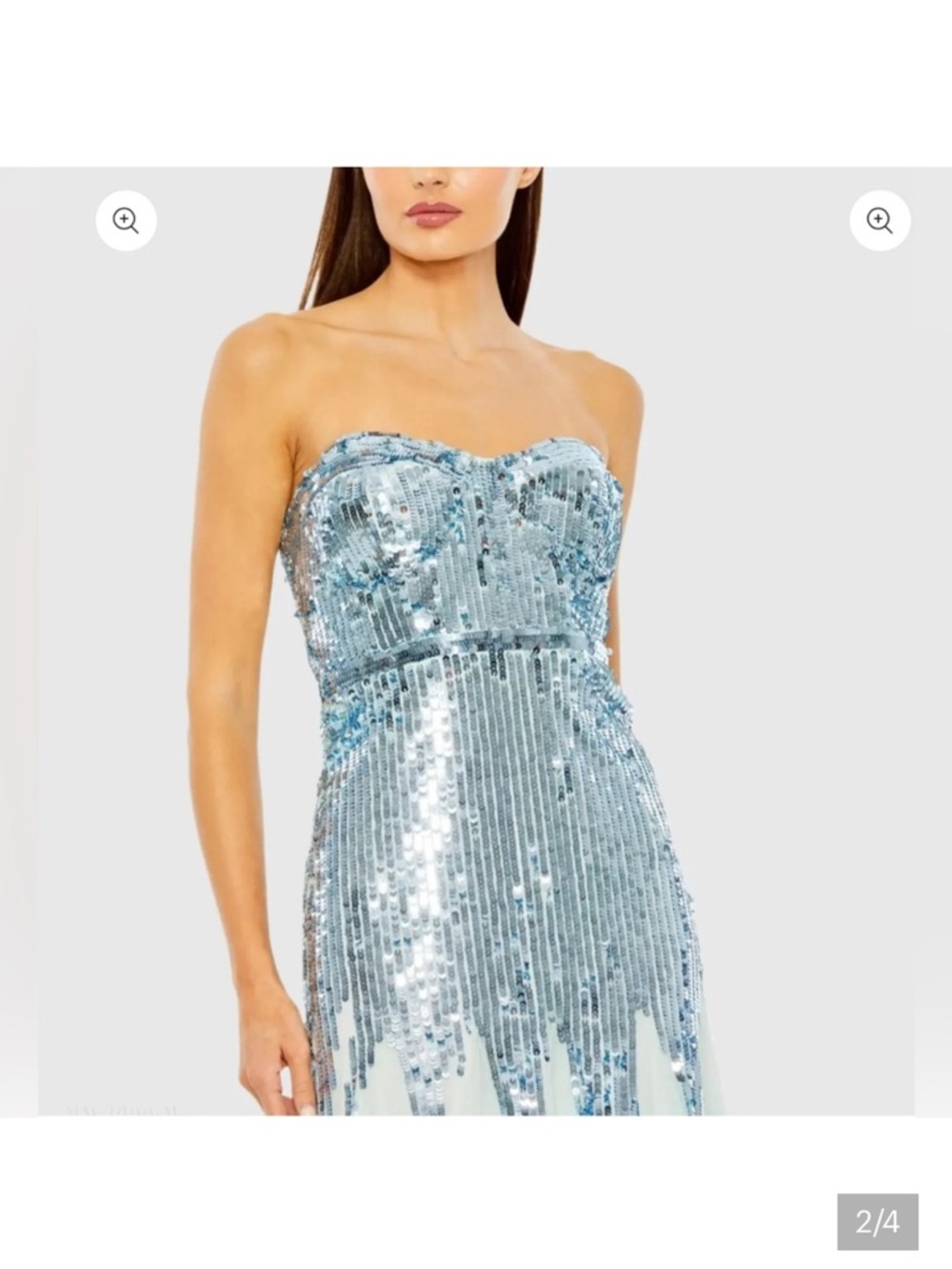 Mac Duggal Pale Blue Sequin Sweetheart Neckline Dress - Picture 3 of 7